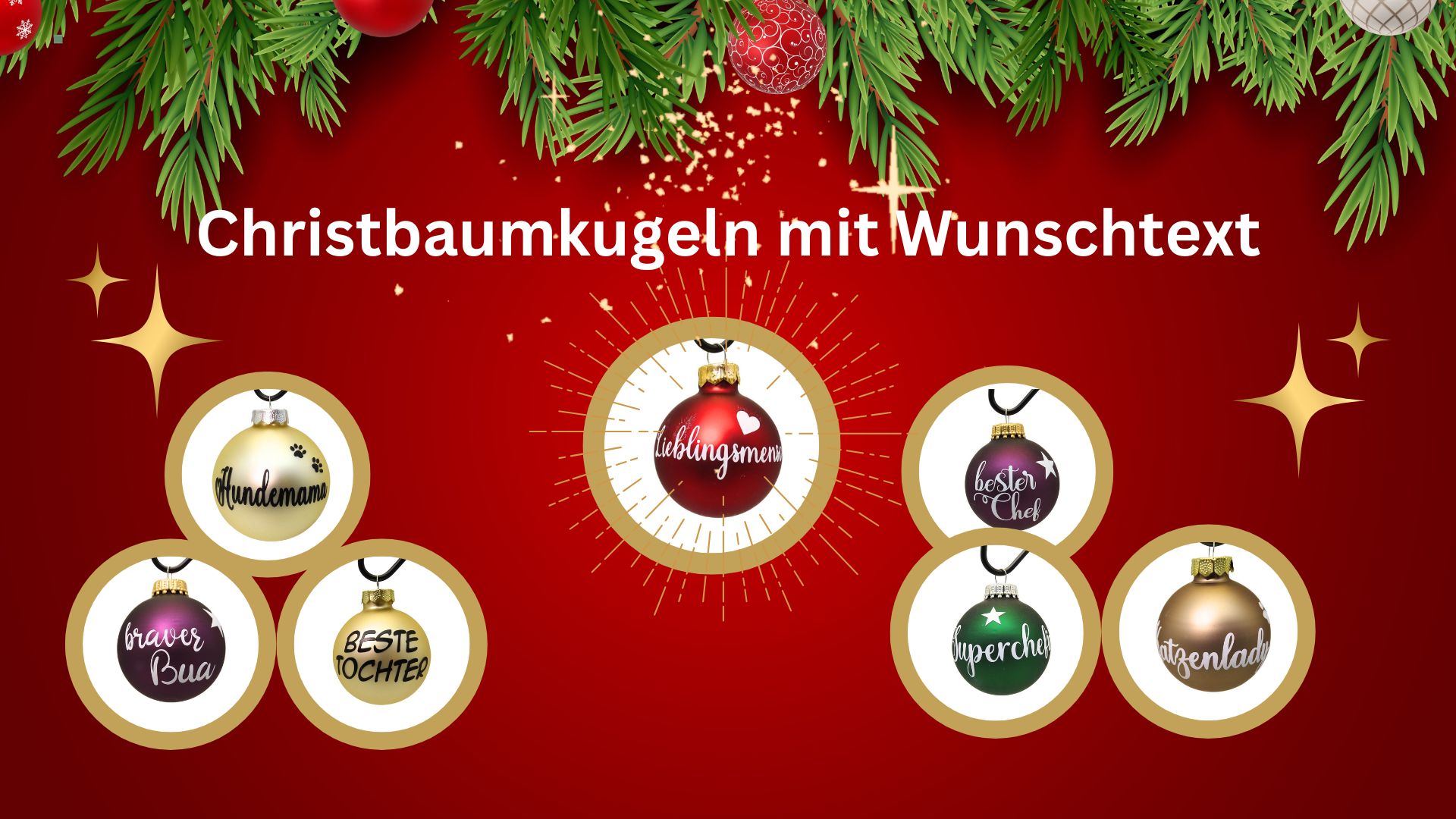 Christbaumkugeln mit Wunschtext